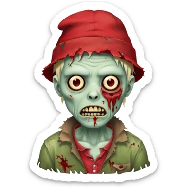 zombie in red hats sticker