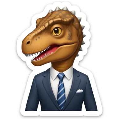 trex in business suit sticker