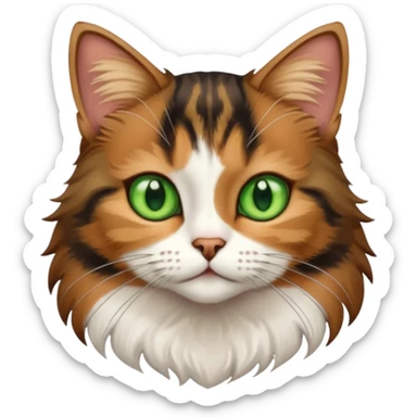 a young female brown and black tabby cat, sticker