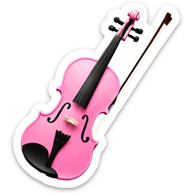 Pink violin sticker