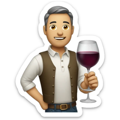 Winemaker with a wineglass sticker
