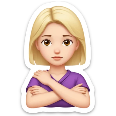 Girl crossed arms on neck sticker