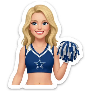 Dallas cowboys cheerleader blonde wearing short top sticker