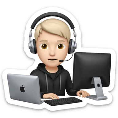 a 3d hacker with computer sticker