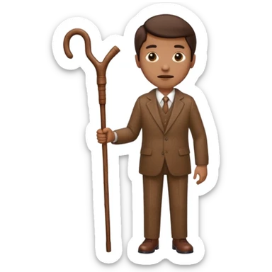 Just give me the clothes like a brown suit and a stick no peron wearing it  sticker