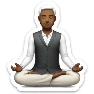 white business man meditating sticker