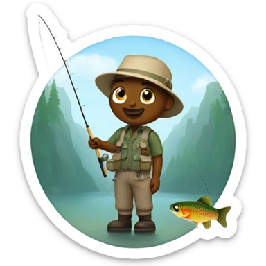 Me fly fishing sticker