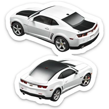 Lowered white chevy camaro sticker