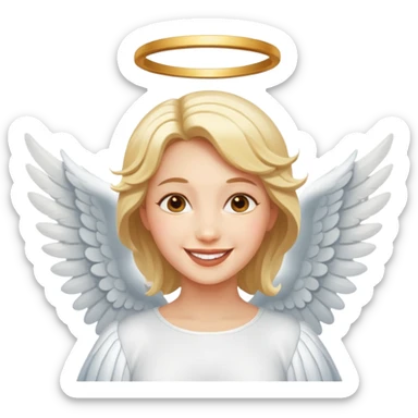 Female angel with wings joyful sticker