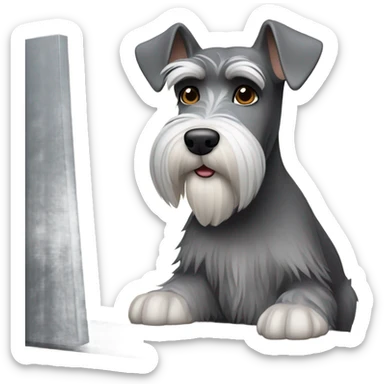 schnauzer with a computer sticker