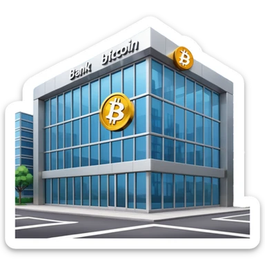 bank with bitcoin logo sticker
