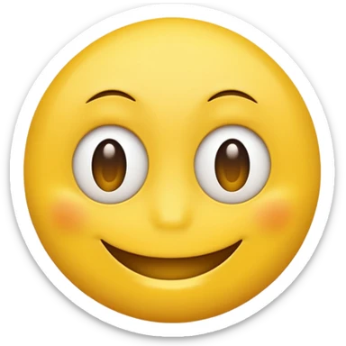 smile emoji where the eyes and mouth are very close together towards the center of the face sticker