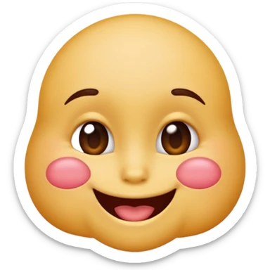 A single emoji that's feeling extreme happiness. Blushing and feeling in love. Grinning and smiling and making a kissy face. Something sweet and perfect to send to someone you love. Not a familiar love something deep and profound. Something unique. sticker