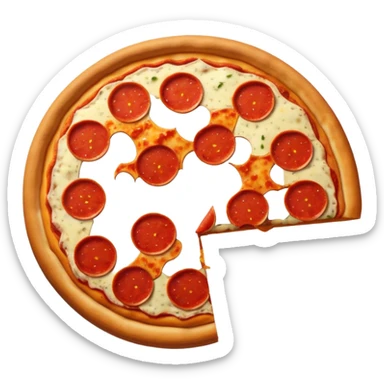 chibi style A pepperoni pizza with evenly sized pepperoni slices, no face, cute, sticker sticker