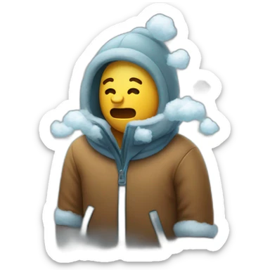 MAN BREATHING COLD AIR sticker