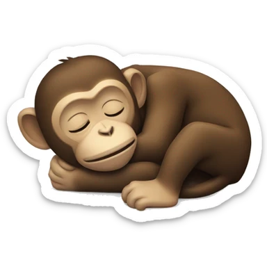 a monkey sleeping  sticker