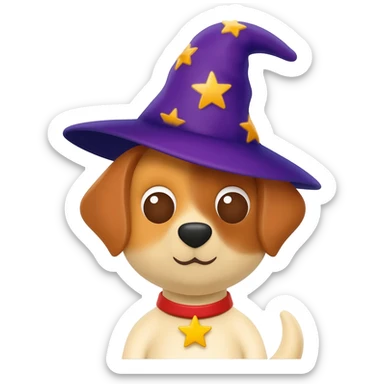 Dog wizard sticker