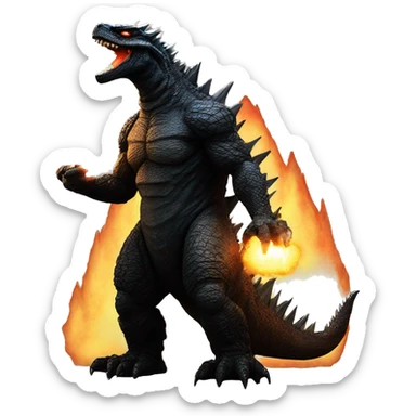 Godzilla dressed as Sauron  sticker