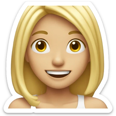 Blond girl excited sticker
