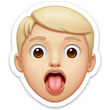 Realistic sticking tongue out sticker