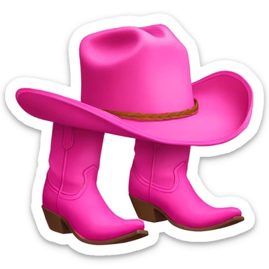 Pink cowboy hat and boots sticker