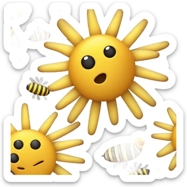 fireworks for new year’s eve bees flying around the yellow fireworks sticker