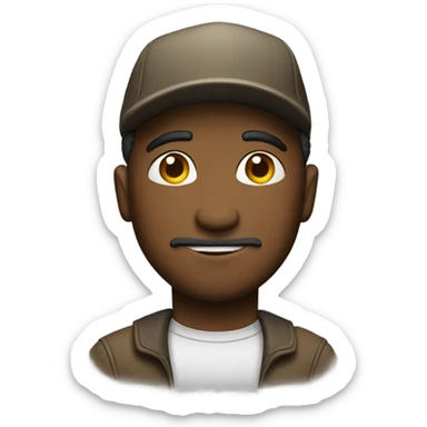  man with backwards hat sticker