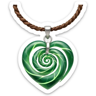 Moana's necklace with heart of Te Fiti green spiral stone sticker
