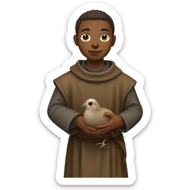 young medieval friar with a single quail sticker
