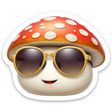 Mushrooms in sunglasses sticker