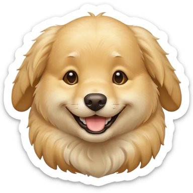 cream golden retriever sticker