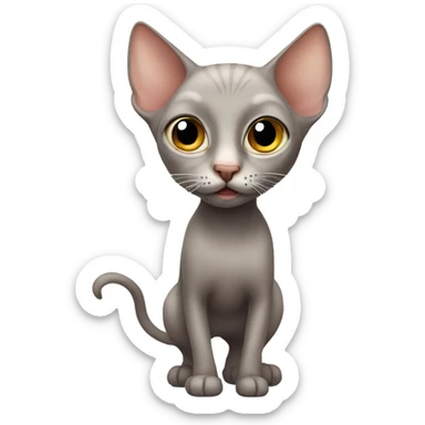 Hairless cat with cute eyes sticker