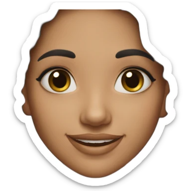 23 year old beautiful girl with long wavy black hair smiling sticker