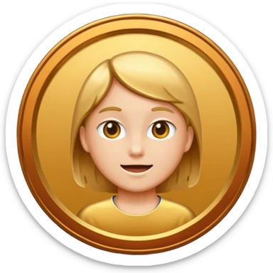 gold medal with no engraved on it sticker