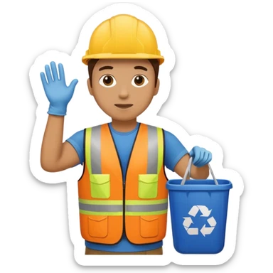 Waste Management, safety vest, trash picker sticker