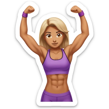 Girl flexing abs sticker