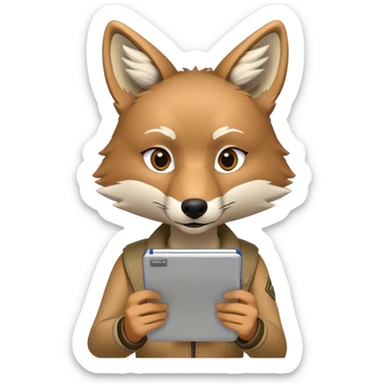 Coyote taking notes  sticker