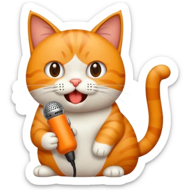 gato gritando con un microfono  sticker