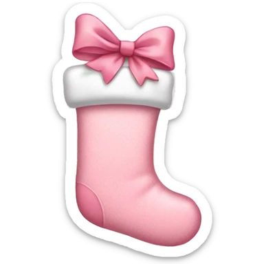 light pink Christmas stocking with bow sticker