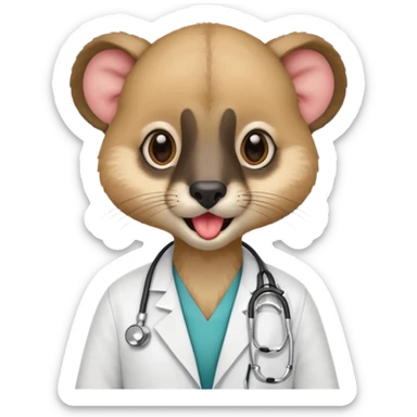 un suricate médecin avec un stetoscope qui tire la langue sticker