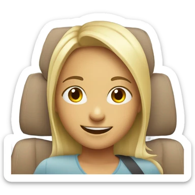 smiling girl in car interior sticker