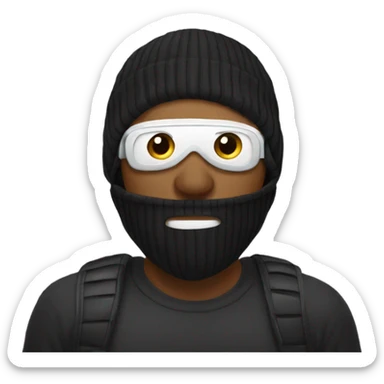 Man with ski mask sticker