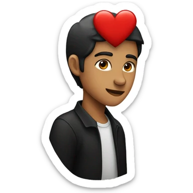 Red and black heart sticker