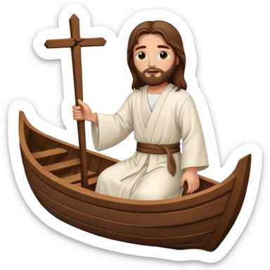 Jesus on boat sticker