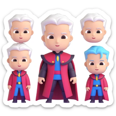 Cute chibi Dante and Vergil from Devil May Cry, big heads, small bodies, childlike proportions sticker