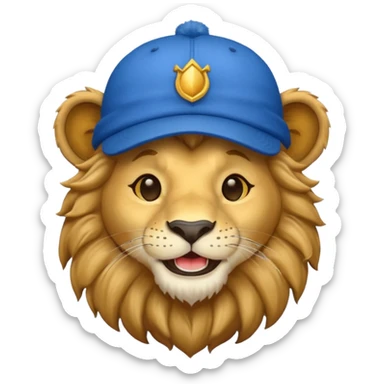 lion with blue hat and jersey sticker