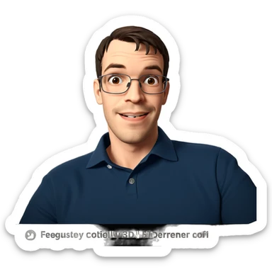 happy boy with glasses indoors sticker