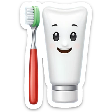 toothpaste and toothbrush sticker