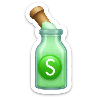 animated salt shaker pouring salt with greenish shaker and $ symbol on it sticker