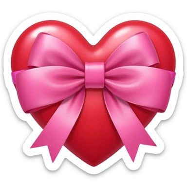 heart with a bow, kpop sticker